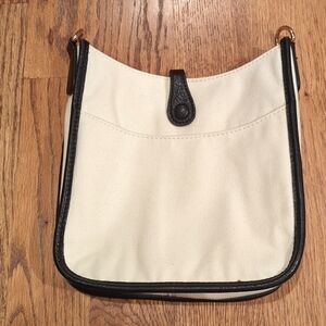 Ah-dorned Classic Canvas Messenger Bag With Black Trim And Gold Accents